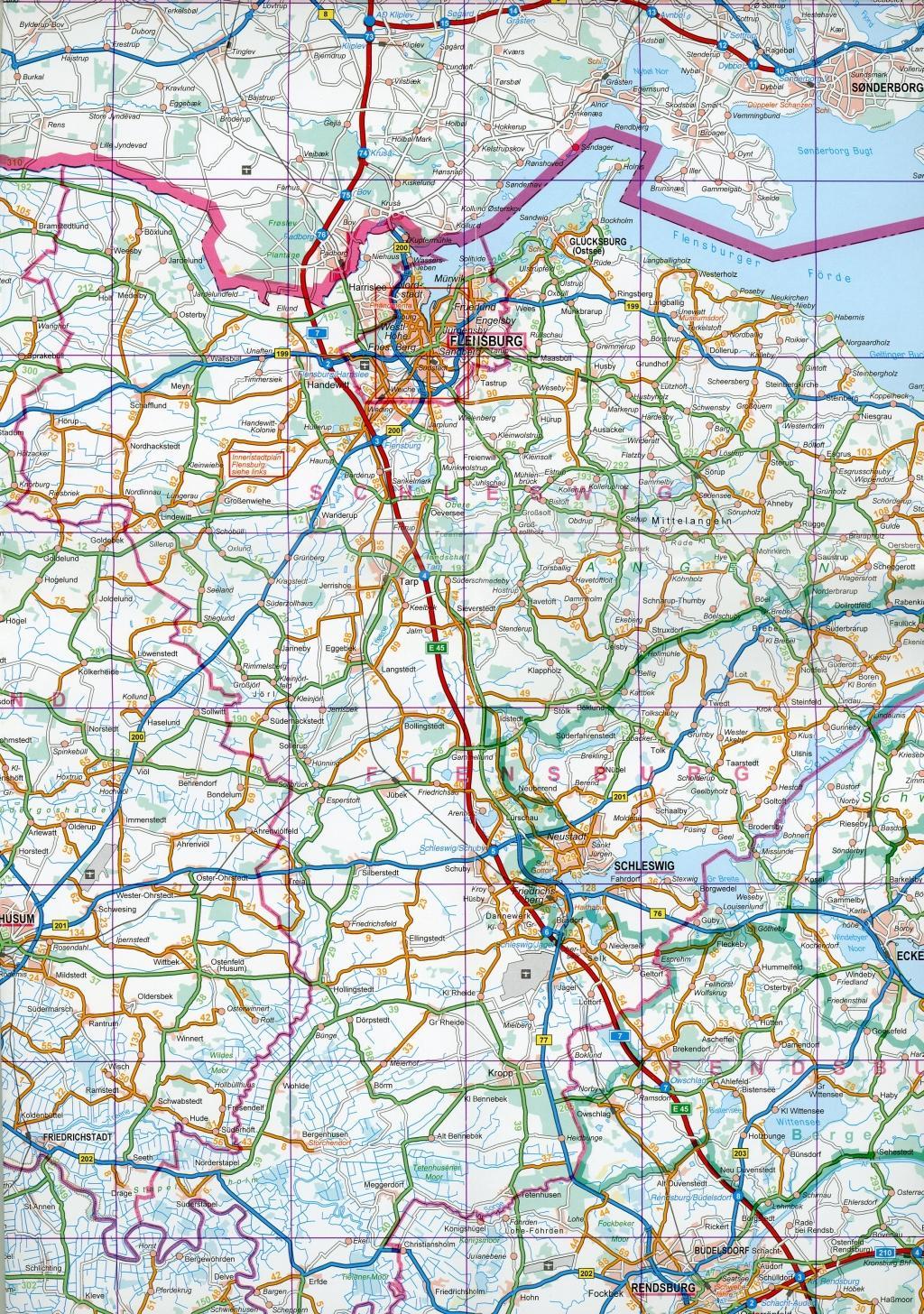 Übersichtskarte Schleswig-Holstein  1:250 000