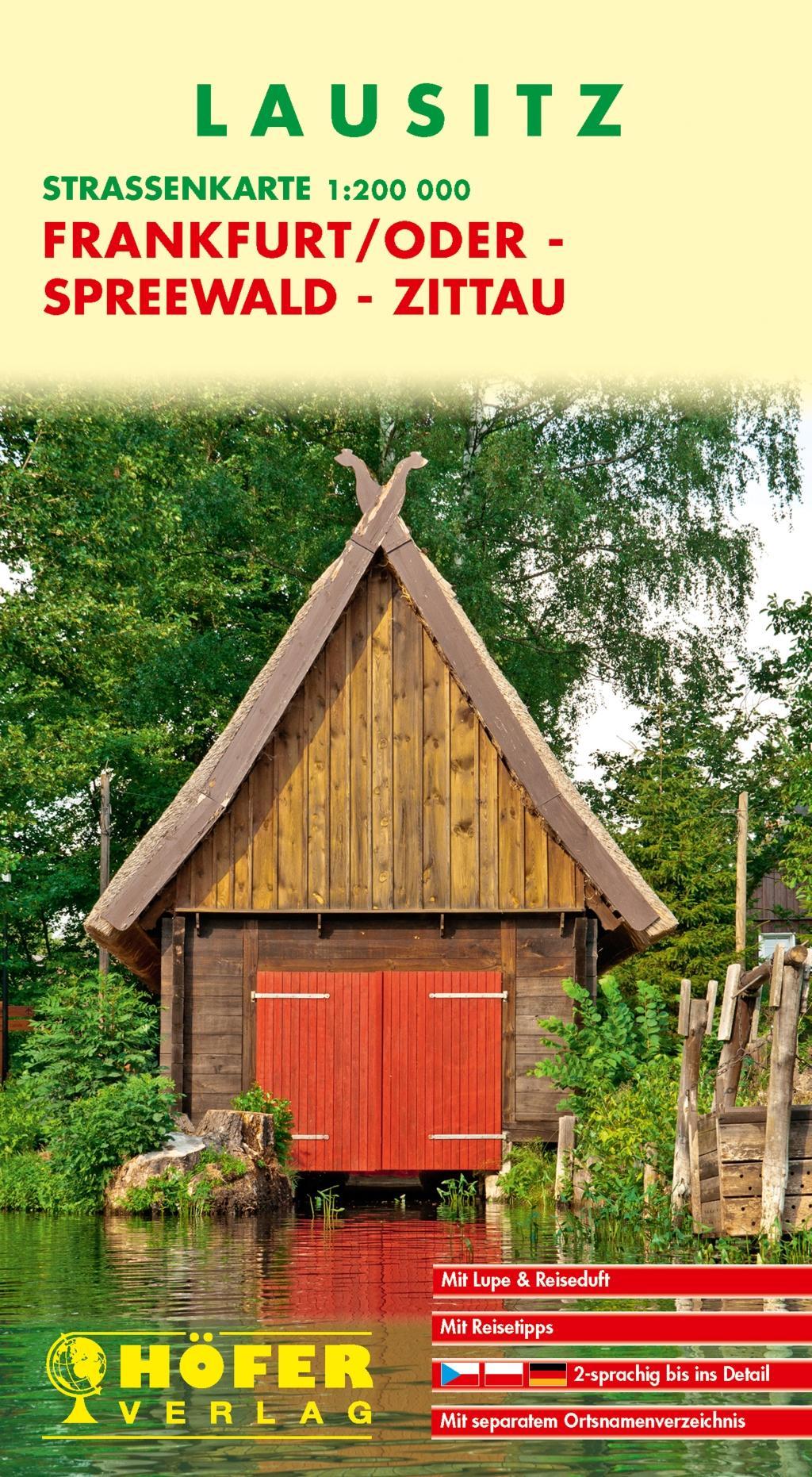 Höfer DE 027. Lausitz. Frankfurt/Oder - Spreewald - Zittau 1 : 200 000. Straßenkarte