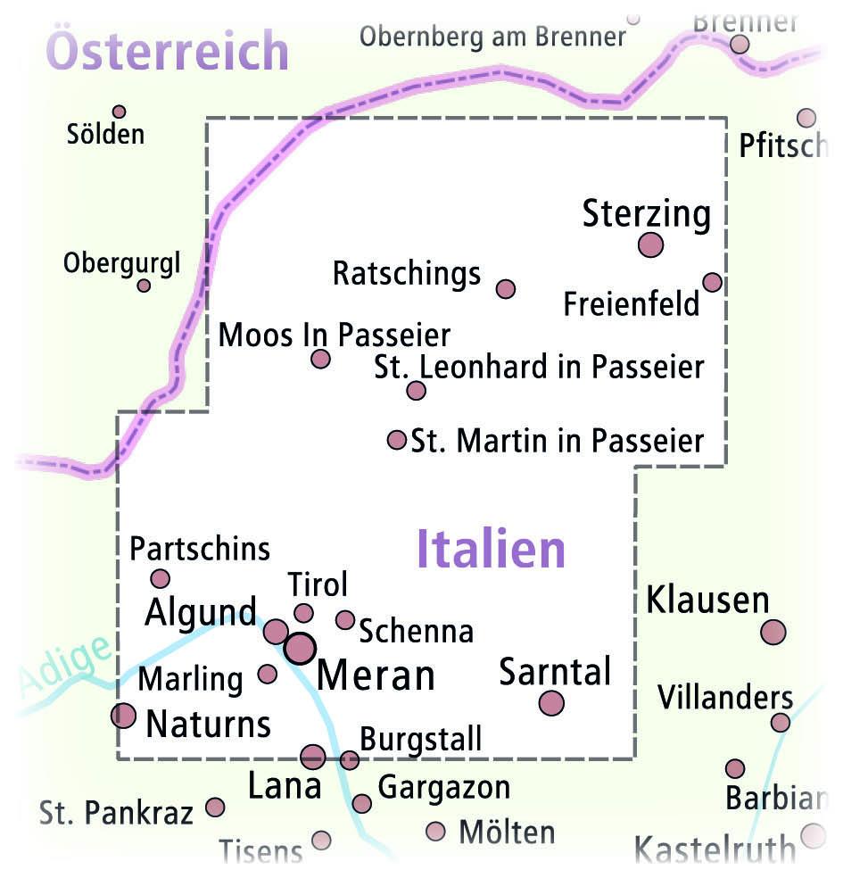 Meran, Passeiertal, Ridnauntal / Merano, Val Passiria, Val Ridanna Wander- und Radkarte 1 : 35 000