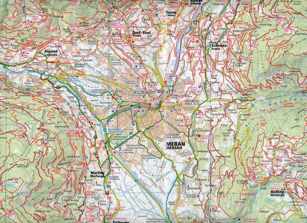 Meran, Passeiertal, Ridnauntal / Merano, Val Passiria, Val Ridanna Wander- und Radkarte 1 : 35 000