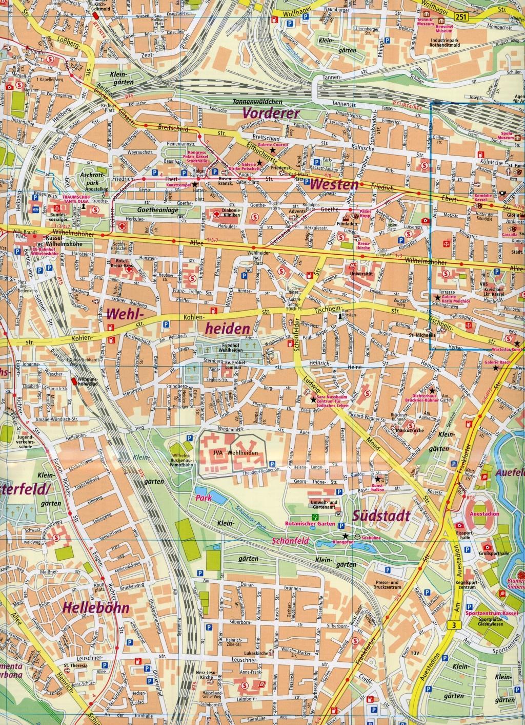 Kassel. Stadtplan 1:14 000