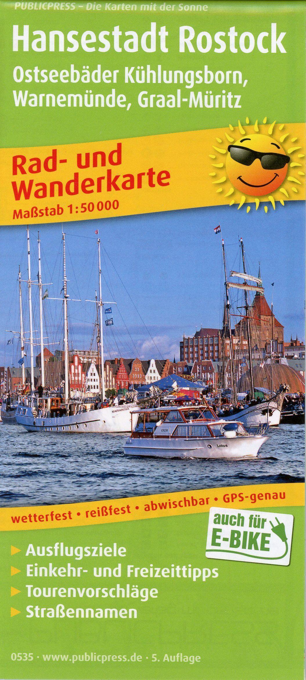 Hansestadt Rostock, Ostseebäder Kühlungsborn, Warnemünde, Graal-Müritz 1:50 000