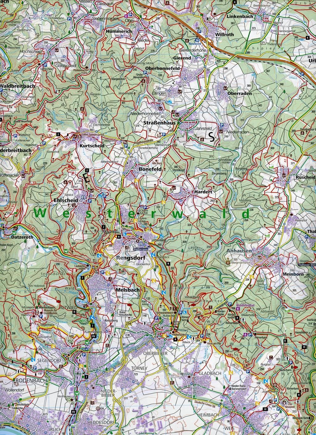 KOMPASS Wanderkarte Westerwald, Siegen, Naturpark Lahn-Dill-Bergland 1:50 000