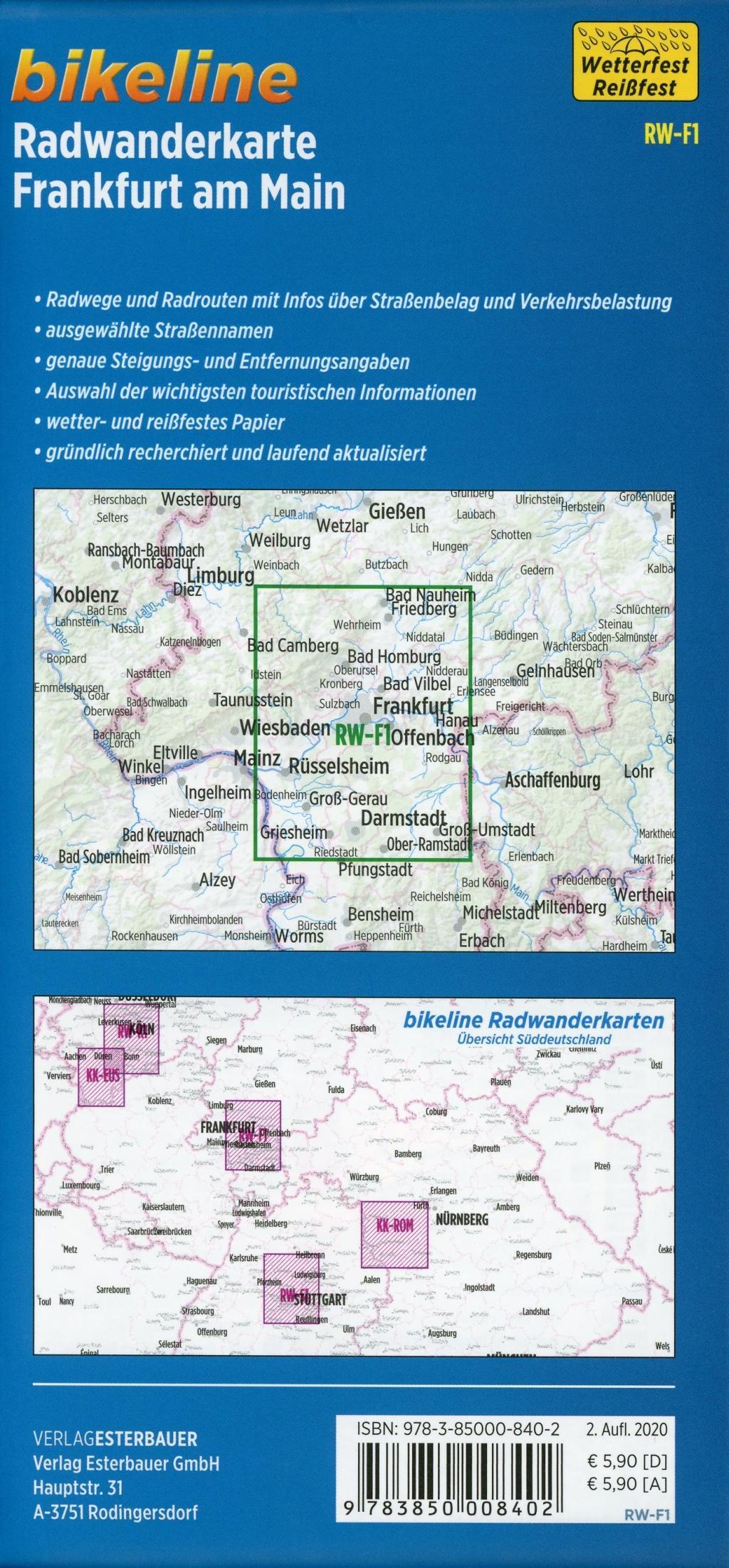 Radwanderkarte Frankfurt am Main 1 : 60 000