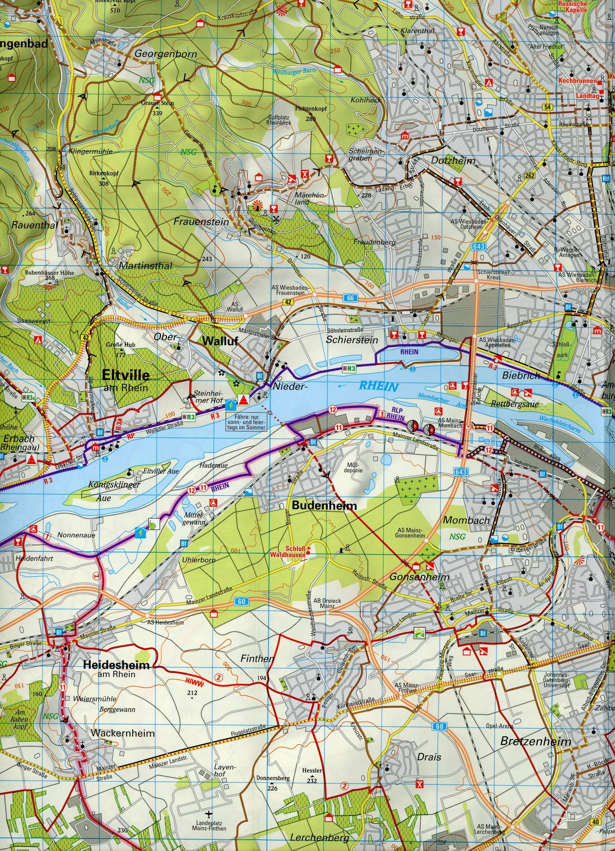 ADFC-Regionalkarte Rheinhessen, 1:50.000, mit Tagestourenvorschlägen, reiß- und wetterfest, E-Bike-geeignet, GPS-Tracks Download