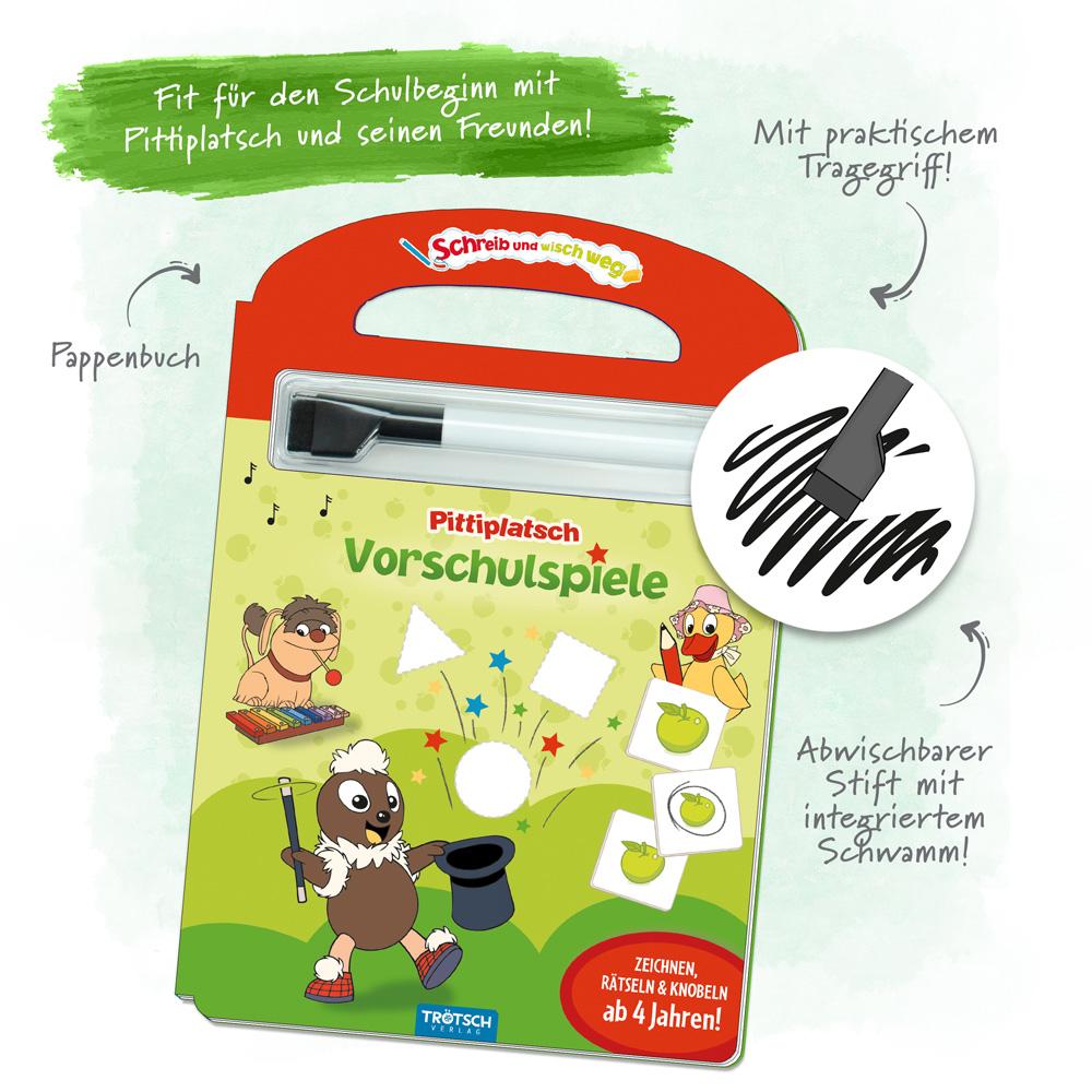 Trötsch Unser kleines Sandmännchen Schreib und wisch weg Vorschulspiele Pittiplatsch Pappenbuch