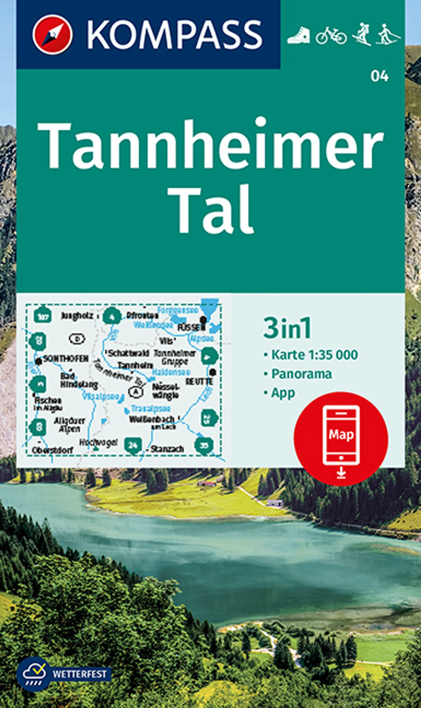 KOMPASS Wanderkarte 04 Tannheimer Tal 1:35.000