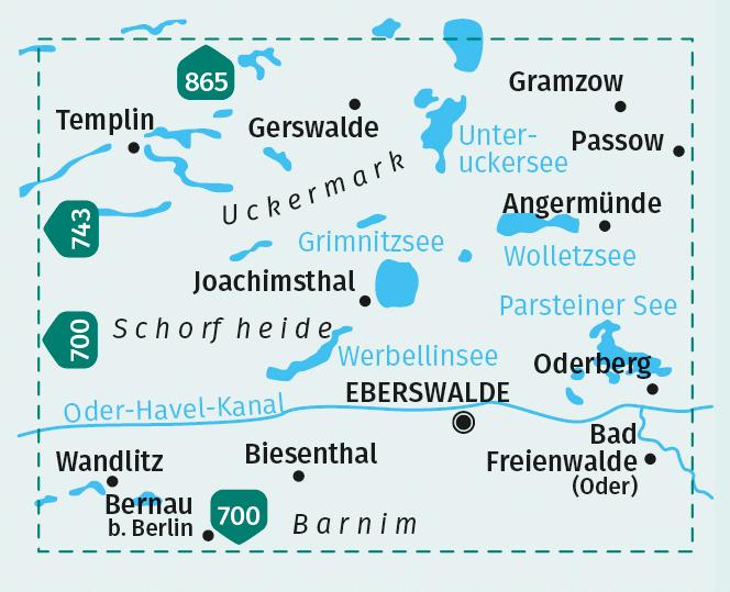 KOMPASS Wanderkarte 744 Schorfheide, Uckermark, Barnim 1:50.000