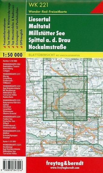 Liesertal, Maltatal, Millstätter See, Spittal an der  Drau, Nockalmstrasse 1 : 50 000