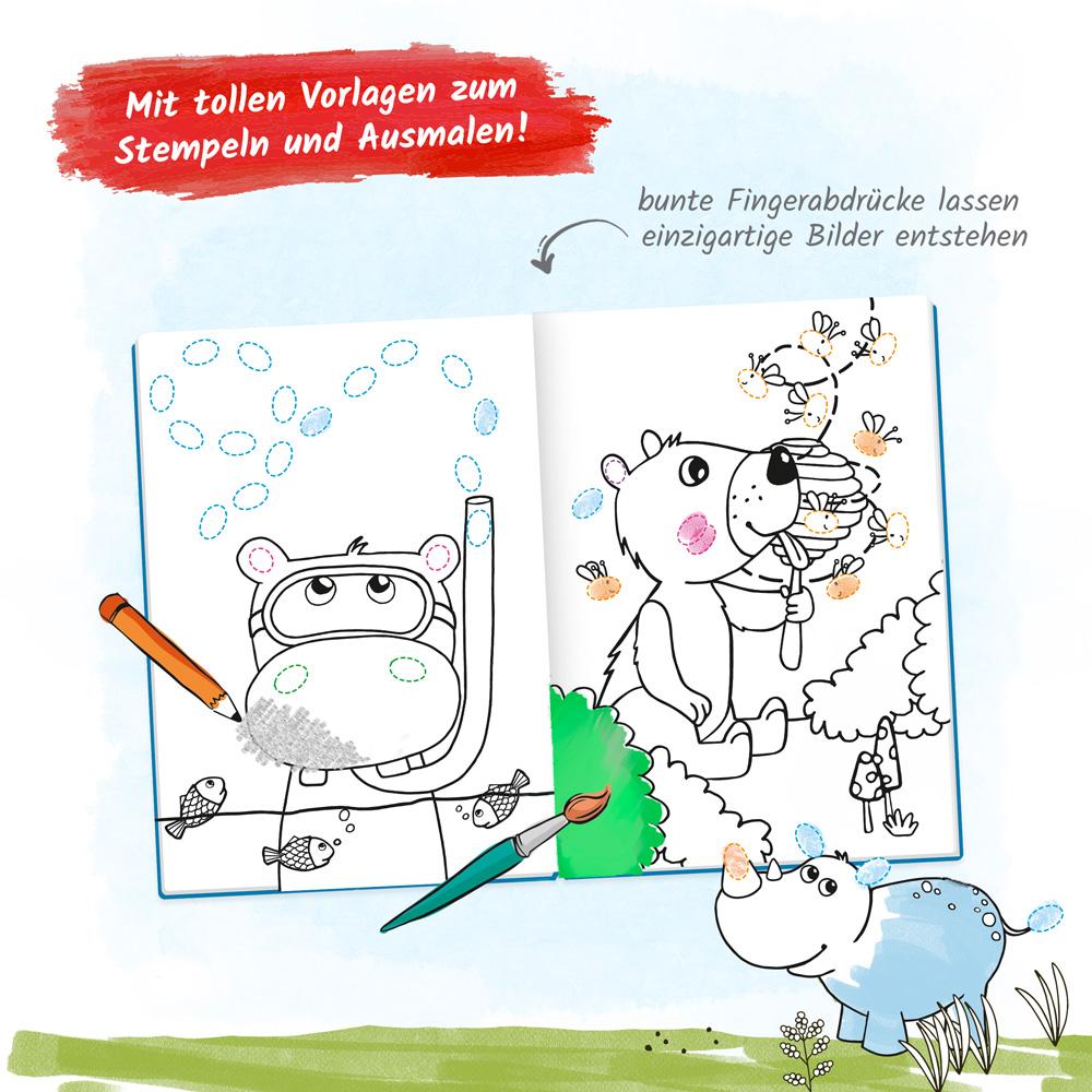 Trötsch Malbuch mit Fingerstempelfarben Finger-Malspaß