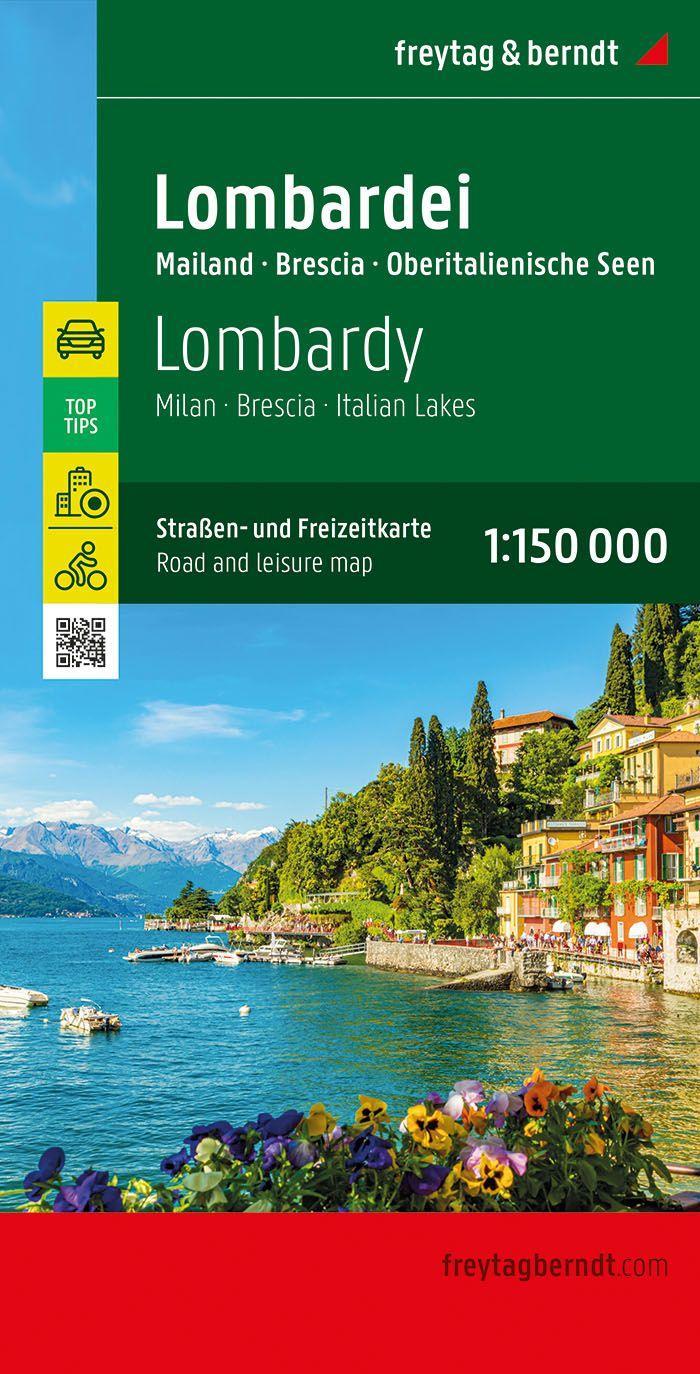 Lombardei, Straßen- und Freizeitkarte 1:150.000, freytag & berndt