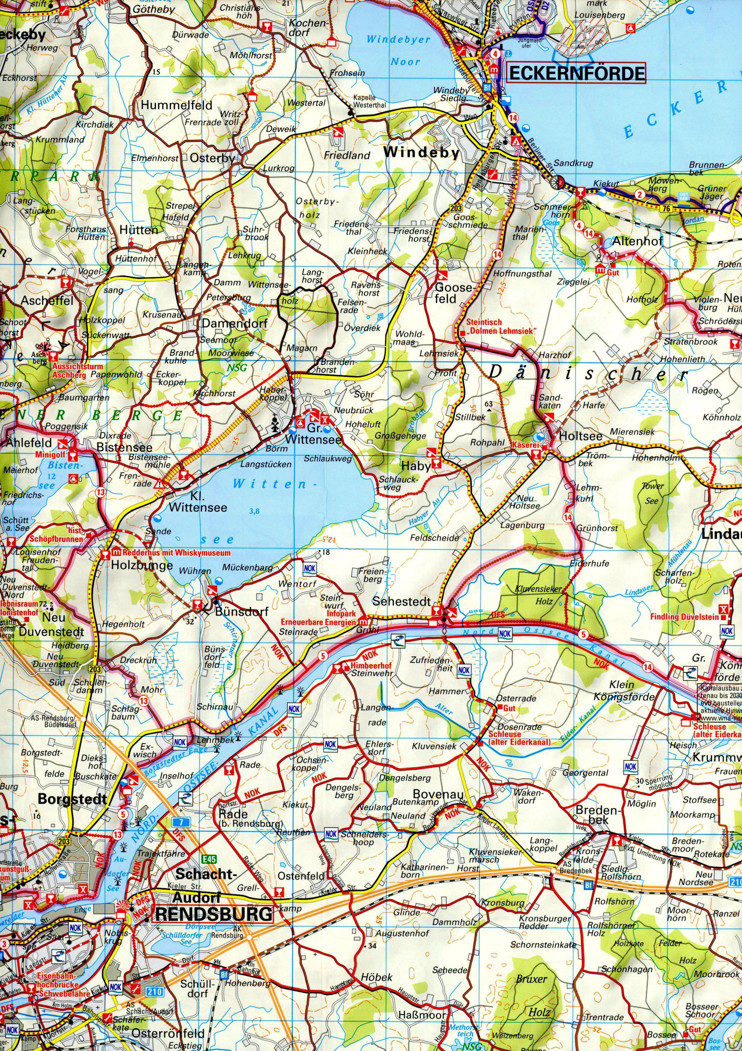 ADFC-Regionalkarte Schleswig Flensburg, 1:75.000, mit Tagestourenvorschlägen, reiß- und wetterfest, E-Bike-geeignet, GPS-Tracks Download