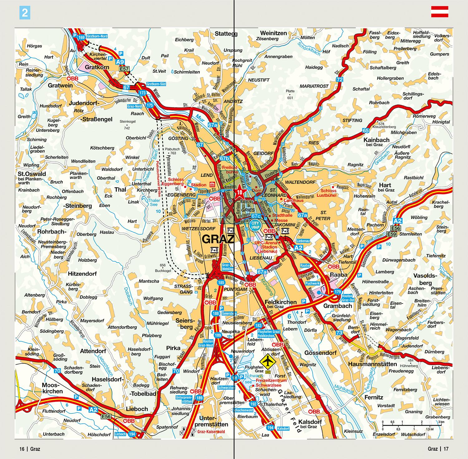 MARCO POLO Regionalkarte Österreich 02 Salzburg, Kärnten, Steiermark 1:200.000