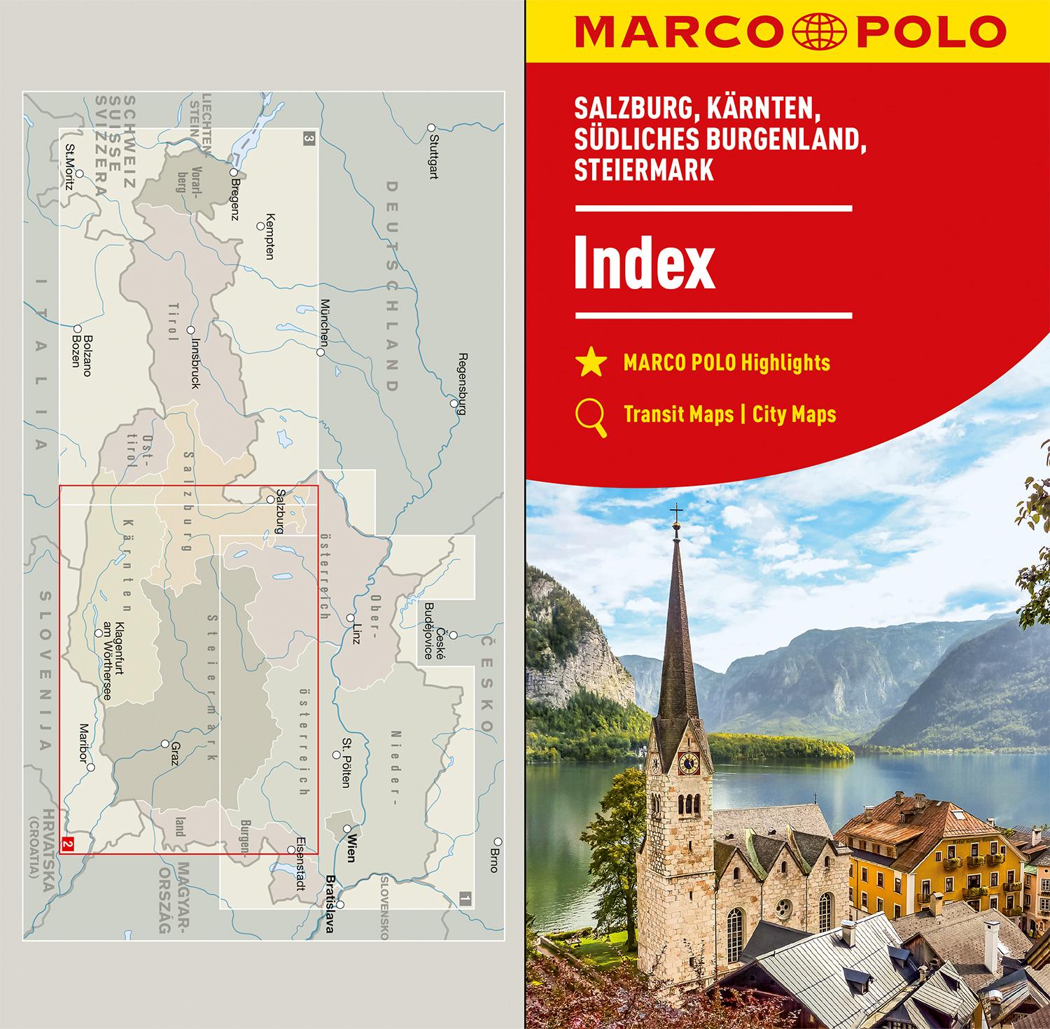 MARCO POLO Regionalkarte Österreich 02 Salzburg, Kärnten, Steiermark 1:200.000