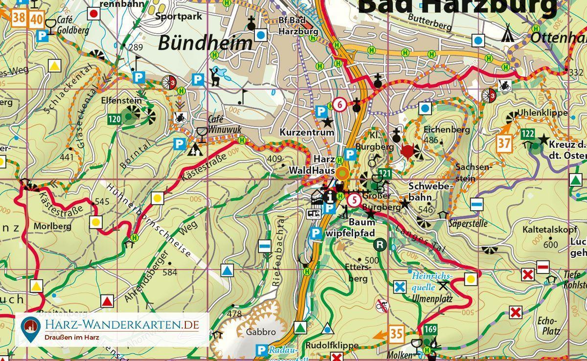 Fahrradkarte Harz 1 : 50 000