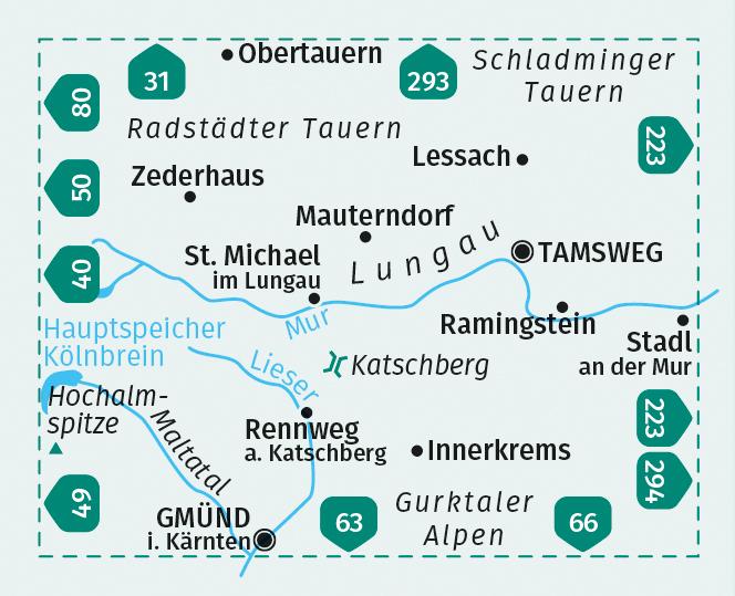 KOMPASS Wanderkarte 67 Lungau, Radstädter Tauern, Maltatal 1:40.000