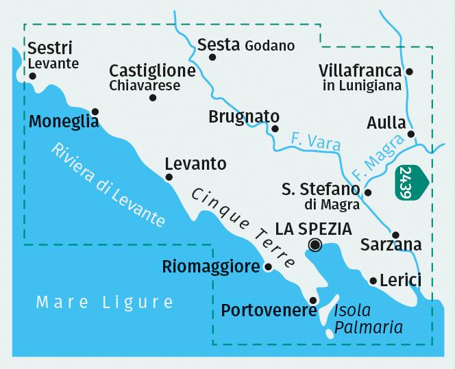 KOMPASS Wanderkarte 2450 Cinque Terre 1:35.000