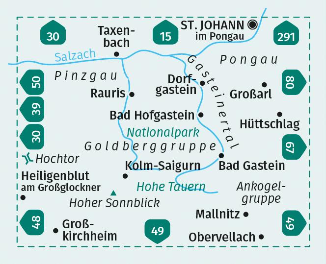 KOMPASS Wanderkarte 40 Gasteinertal, Goldberggruppe, Nationalpark Hohe Tauern 1:50.000