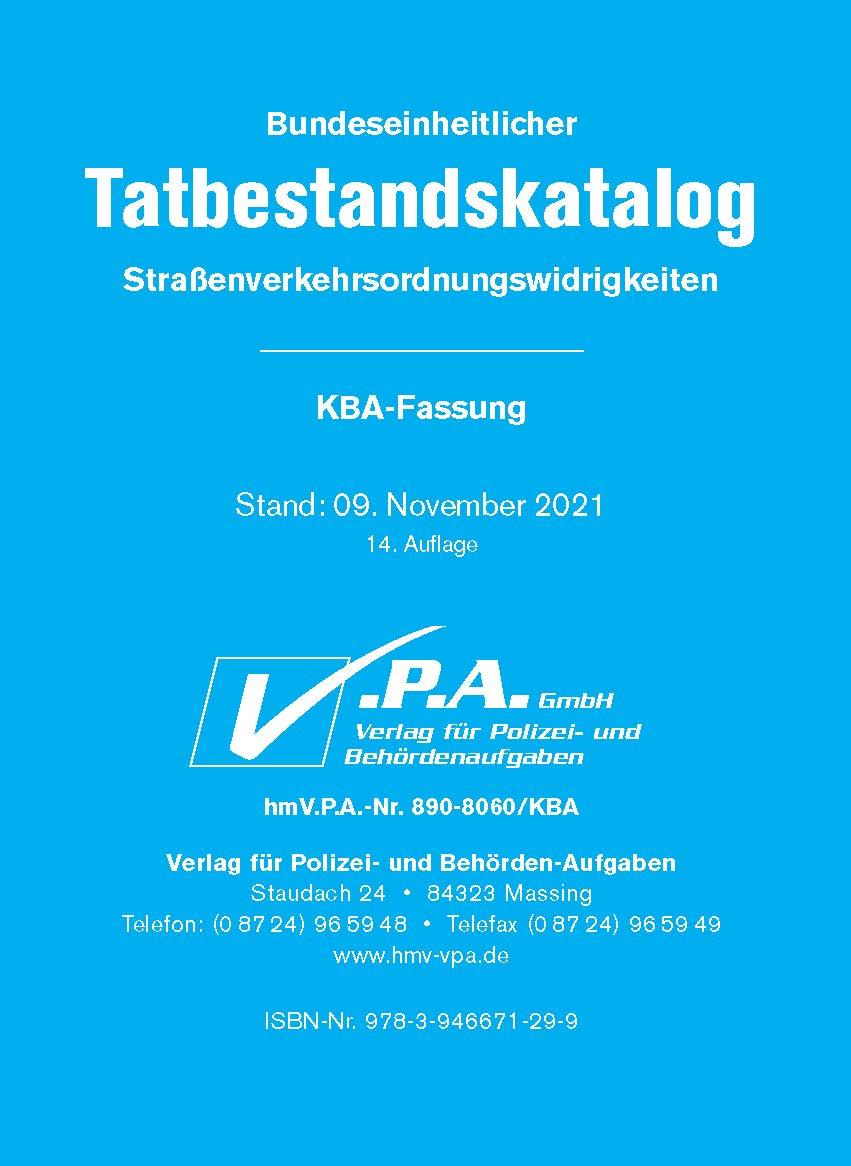 Bundeseinheitlicher Tatbestandskatalog KBA-Langfassung, gebunden