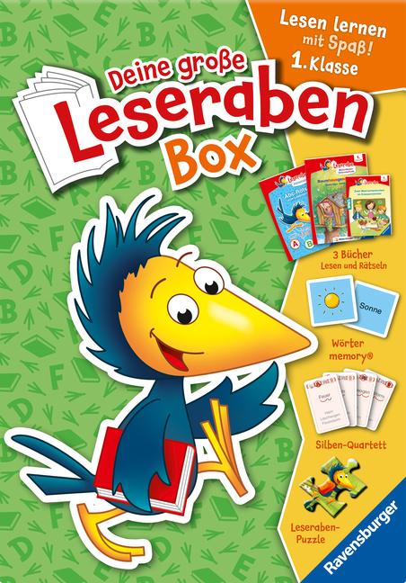 Deine große Leseraben-Box - lesen lernen mit Spaß 1. Klasse - Erstlesebücher, Spiele, Sticker und vieles mehr