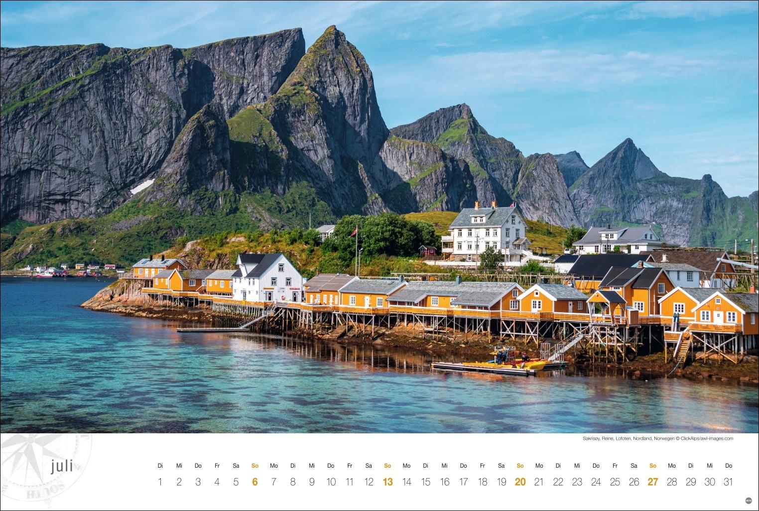 Hurtigruten Globetrotter Kalender 2025 - Von unberührten Fjorden und stillen Bergen