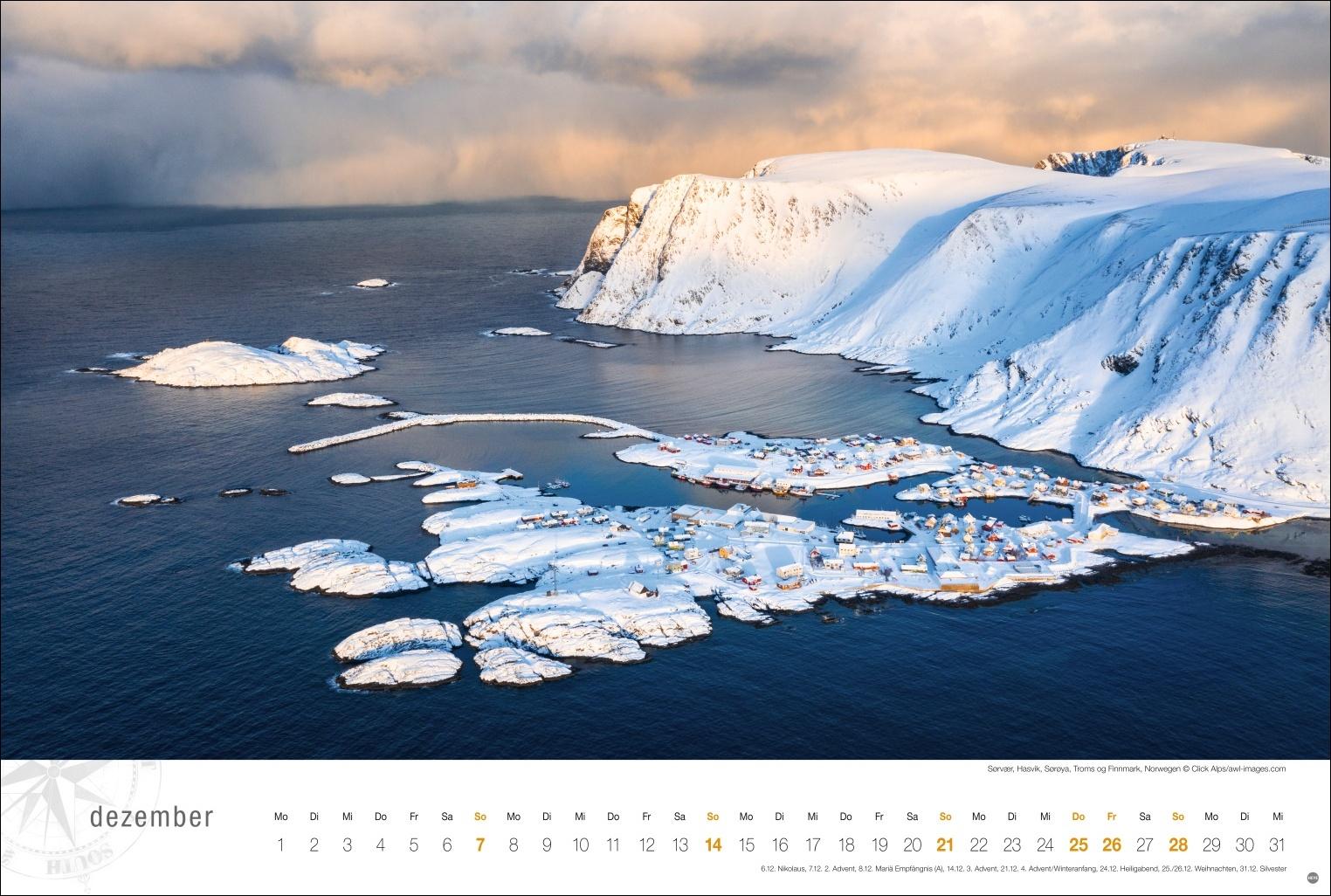 Hurtigruten Globetrotter Kalender 2025 - Von unberührten Fjorden und stillen Bergen