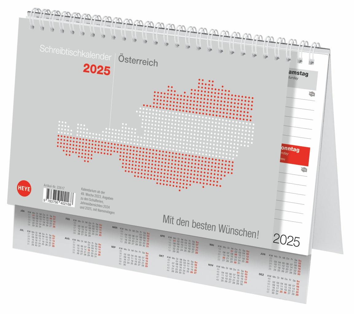 Schreibtischkalender Österreich klein 2025