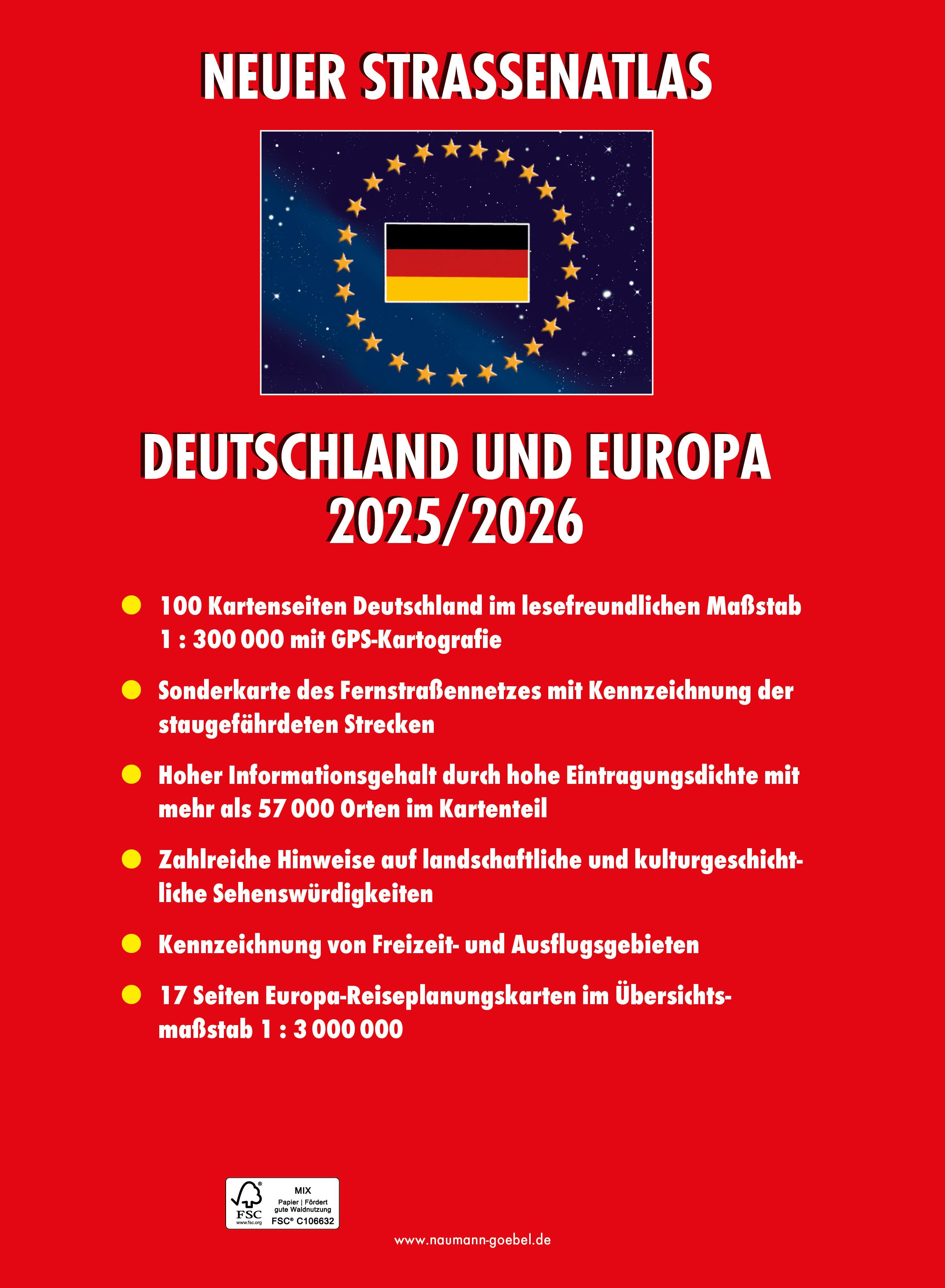 Neuer Straßenatlas Deutschland/Europa 2025/2026