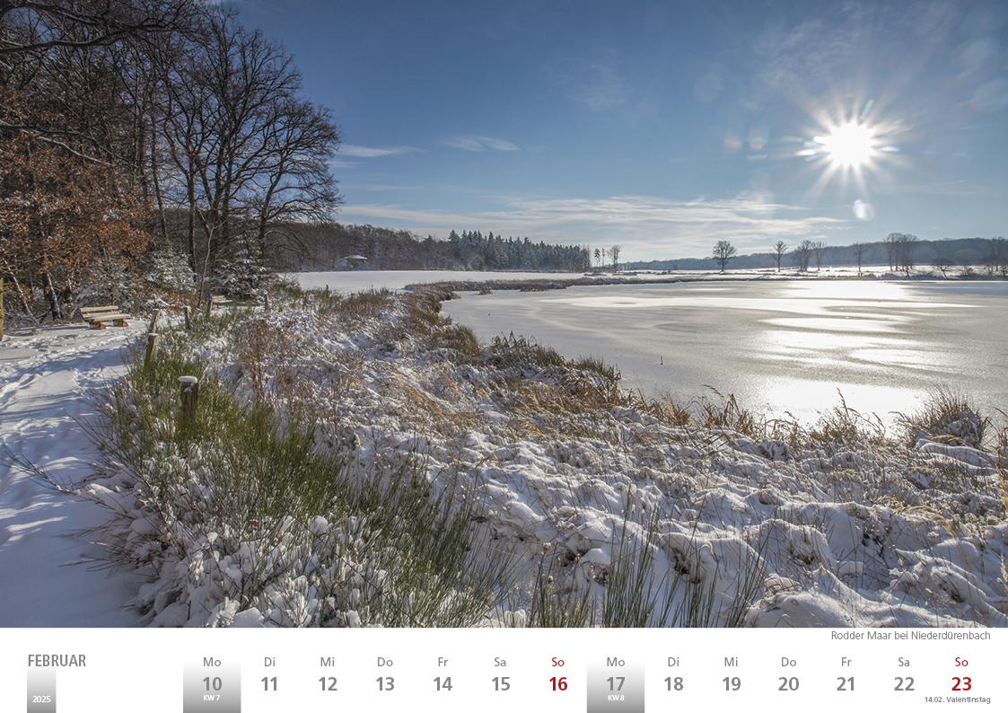 Die Eifel in Wort und Bild 2025 Bildkalender A4 quer, 28 Bilder auf 60 Seiten spiralgebunden