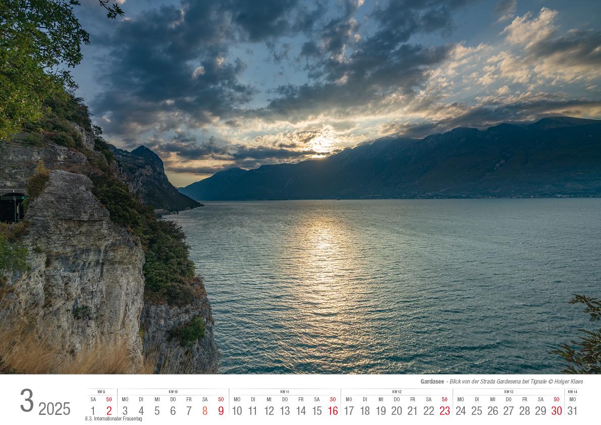 Gardasee 2025 Bildkalender A3 cm quer, spiralgebunden