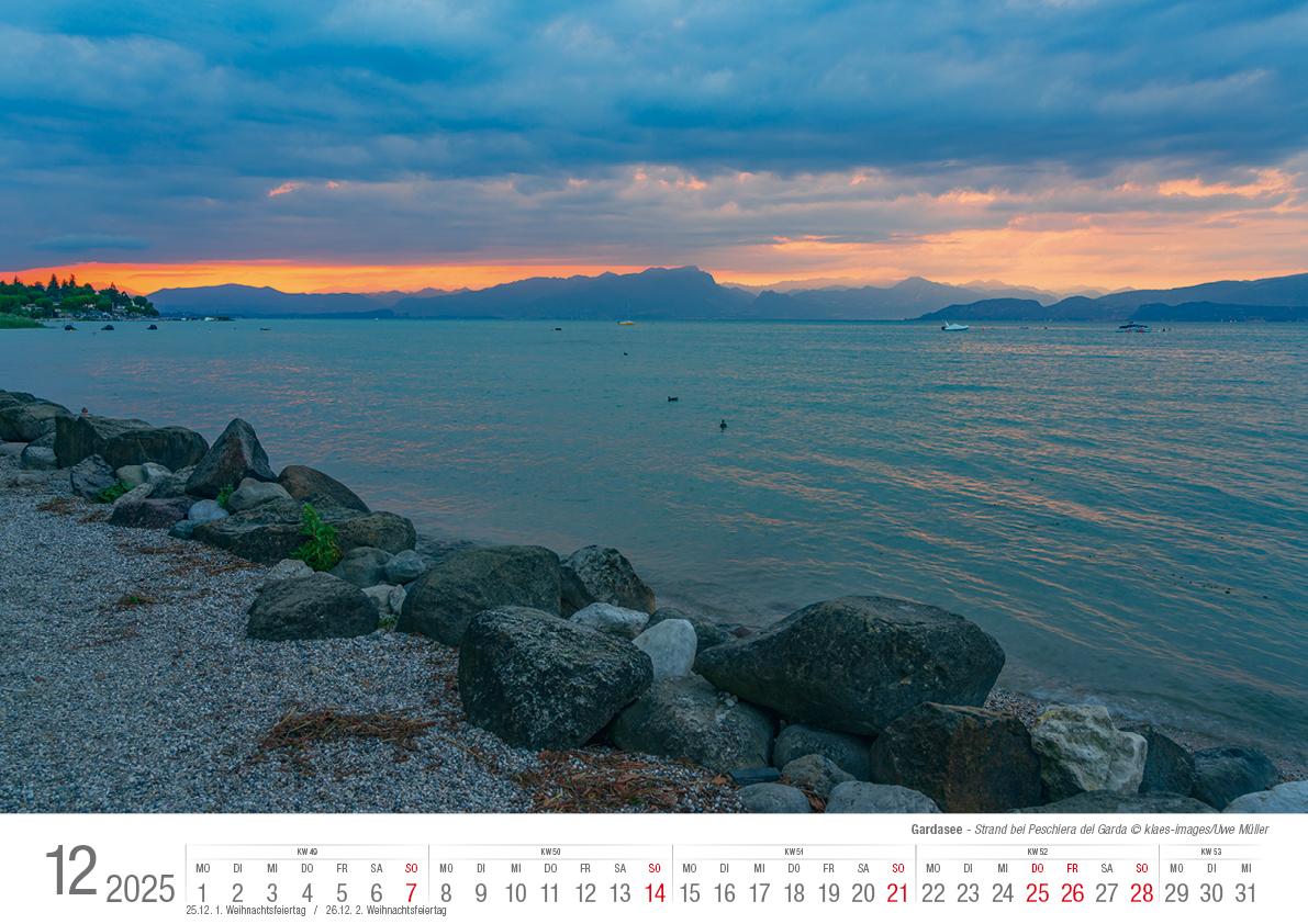 Gardasee 2025 Bildkalender A3 cm quer, spiralgebunden