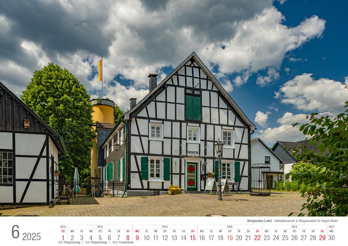 Bergisches Land 2025 Bildkalender A3 quer, spiralgebunden