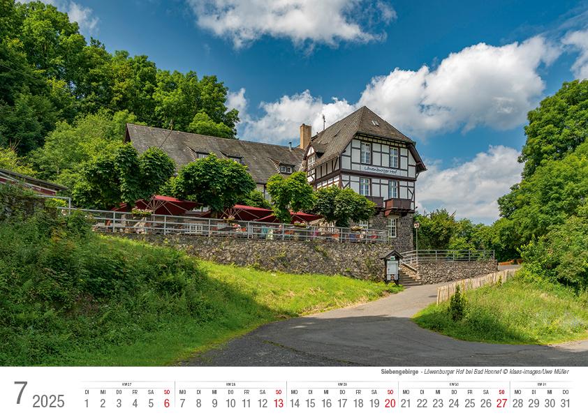 Siebengebirge 2025 Bildkalender A4 quer, spiralgebunden