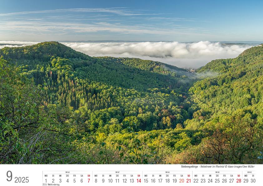 Siebengebirge 2025 Bildkalender A4 quer, spiralgebunden