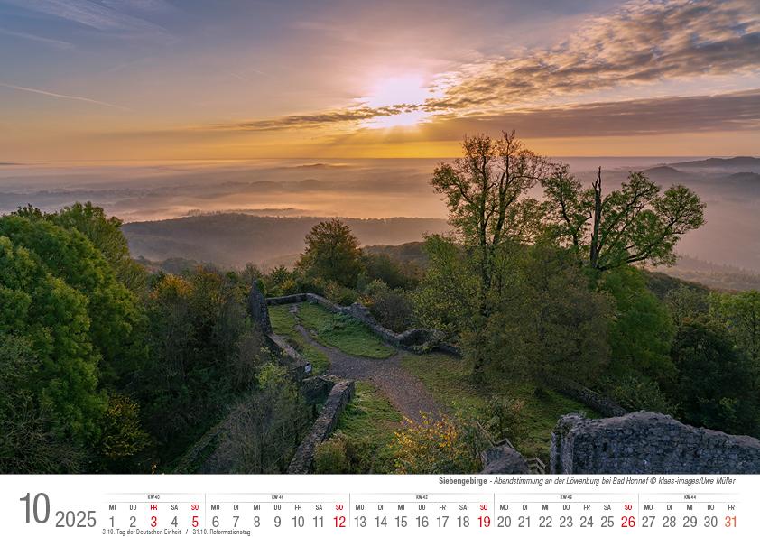 Siebengebirge 2025 Bildkalender A4 quer, spiralgebunden