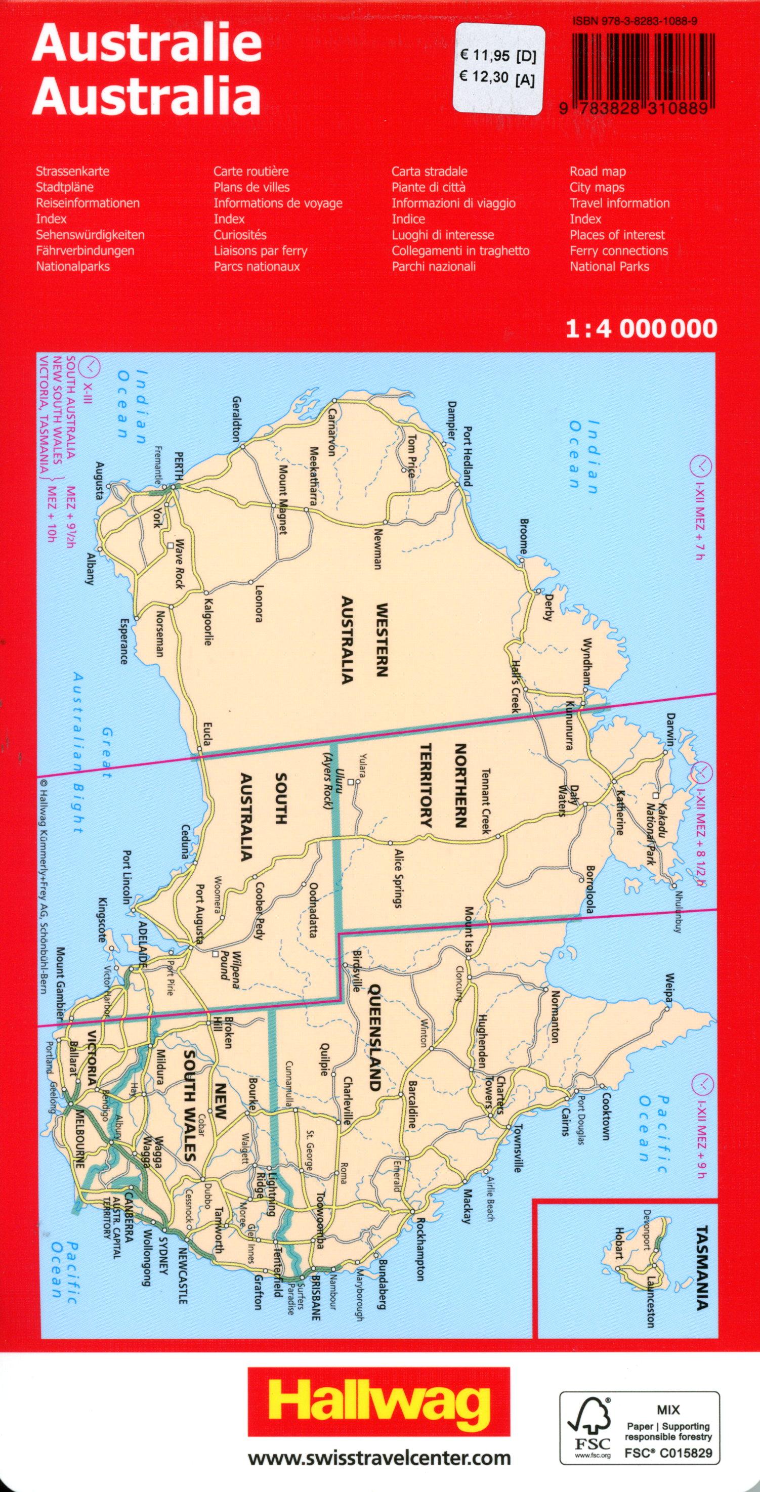 Hallwag Strassenkarte Australien 1:4 Mio.