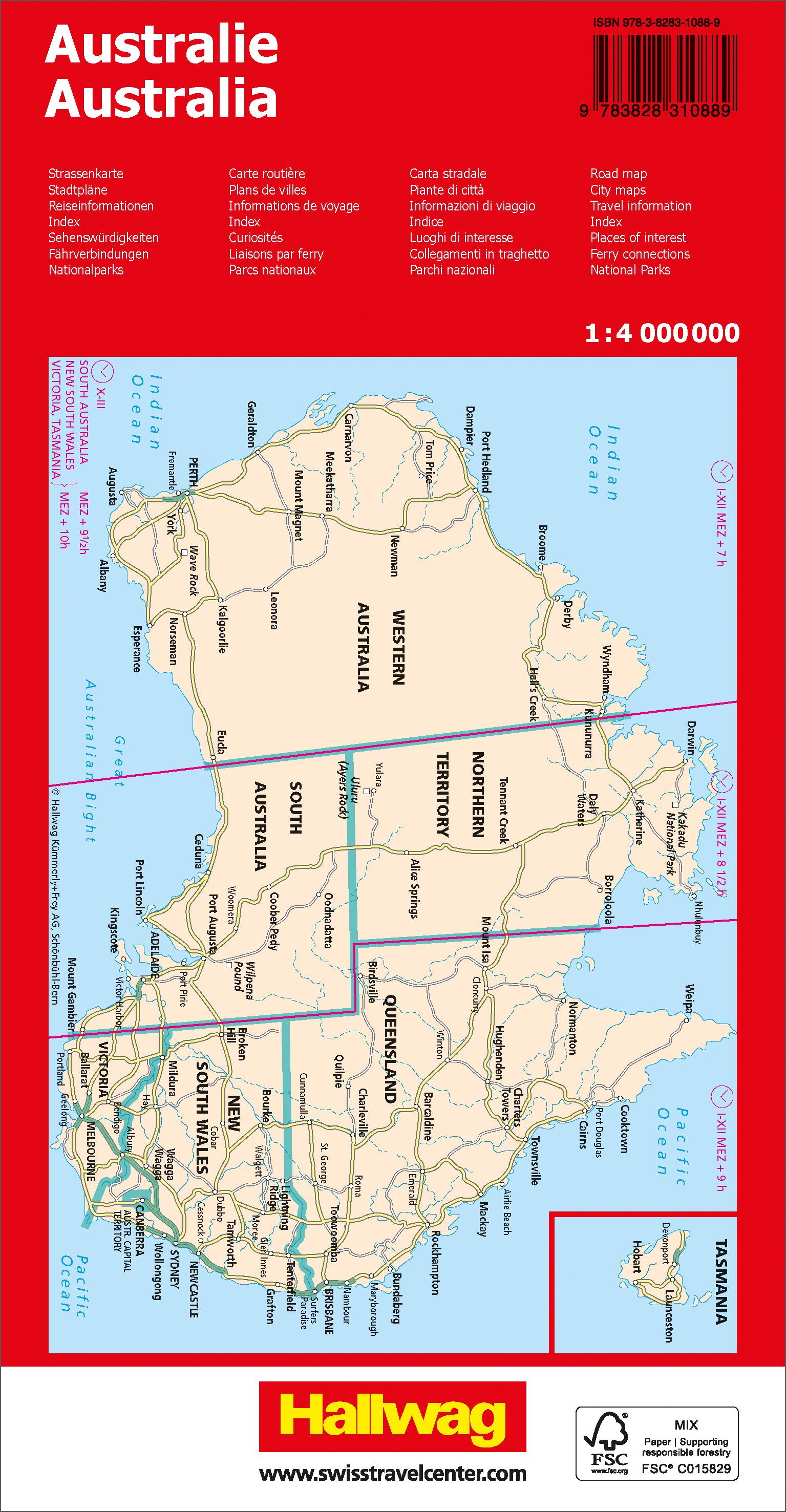 Hallwag Strassenkarte Australien 1:4 Mio.