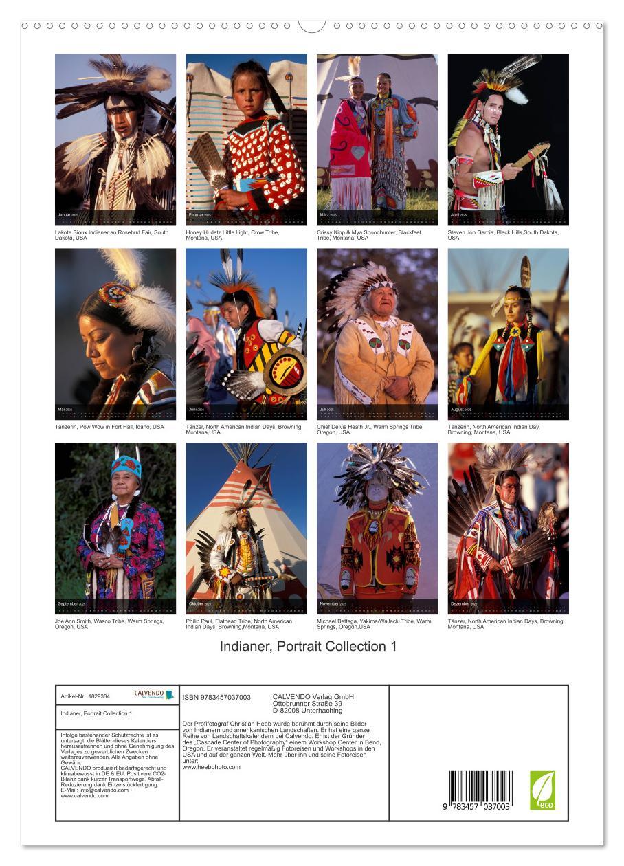 Indianer, Portrait Collection 1 (hochwertiger Premium Wandkalender 2025 DIN A2 hoch), Kunstdruck in Hochglanz