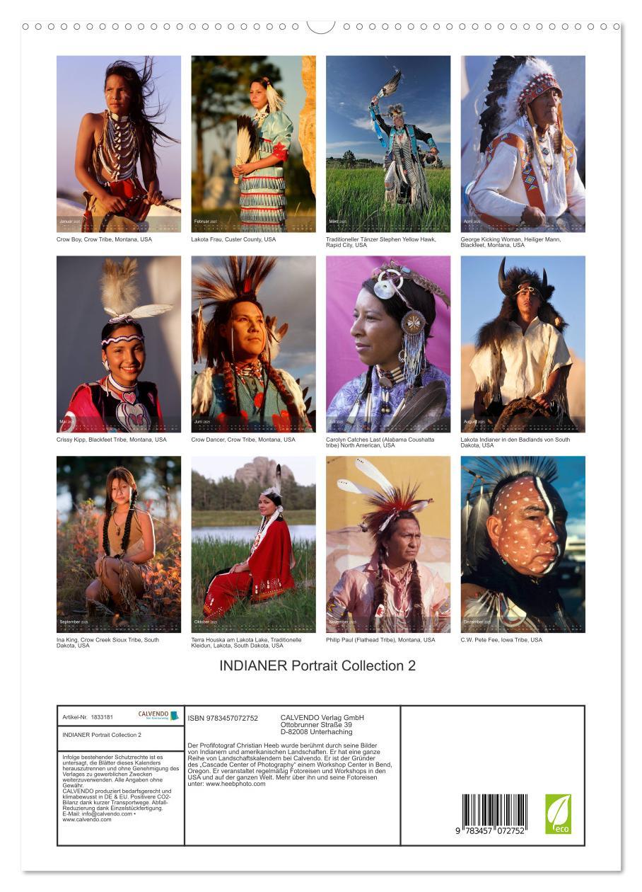 INDIANER Portrait Collection 2 (hochwertiger Premium Wandkalender 2025 DIN A2 hoch), Kunstdruck in Hochglanz