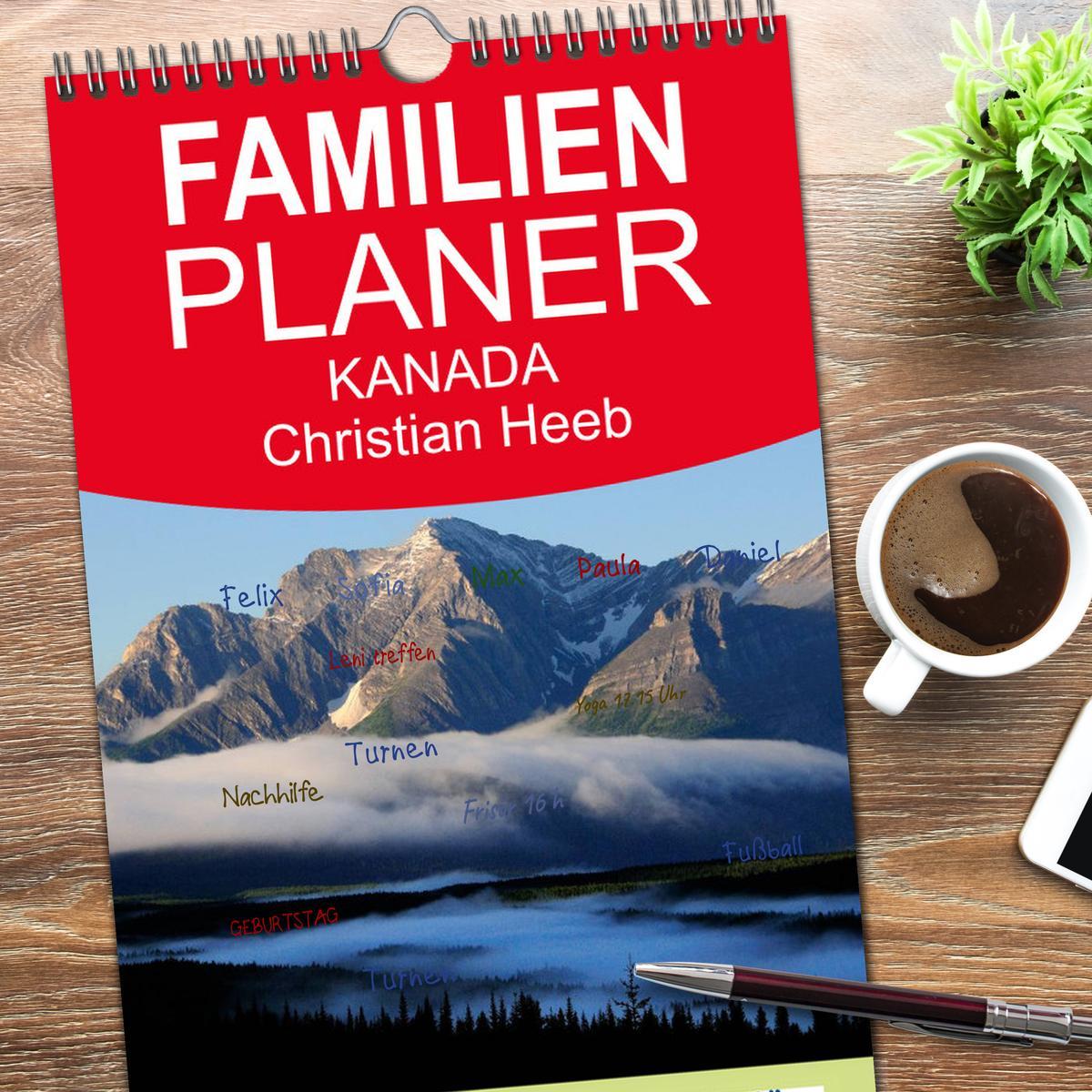 Familienplaner 2025 - KANADA Christian Heeb mit 5 Spalten (Wandkalender, 21 x 45 cm) CALVENDO