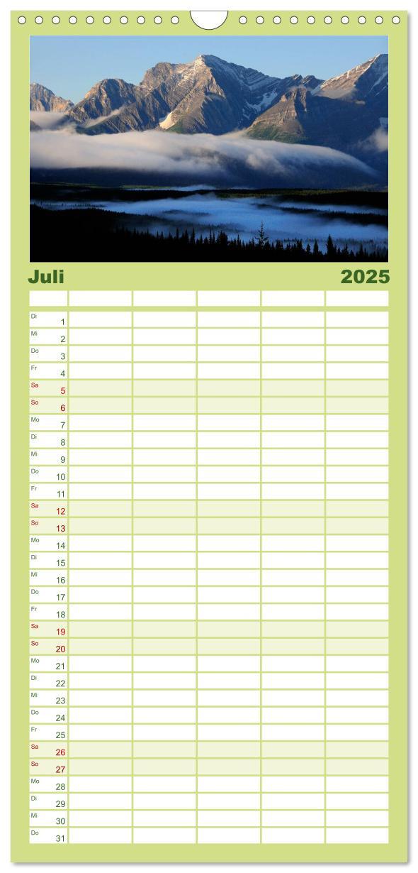 Familienplaner 2025 - KANADA Christian Heeb mit 5 Spalten (Wandkalender, 21 x 45 cm) CALVENDO