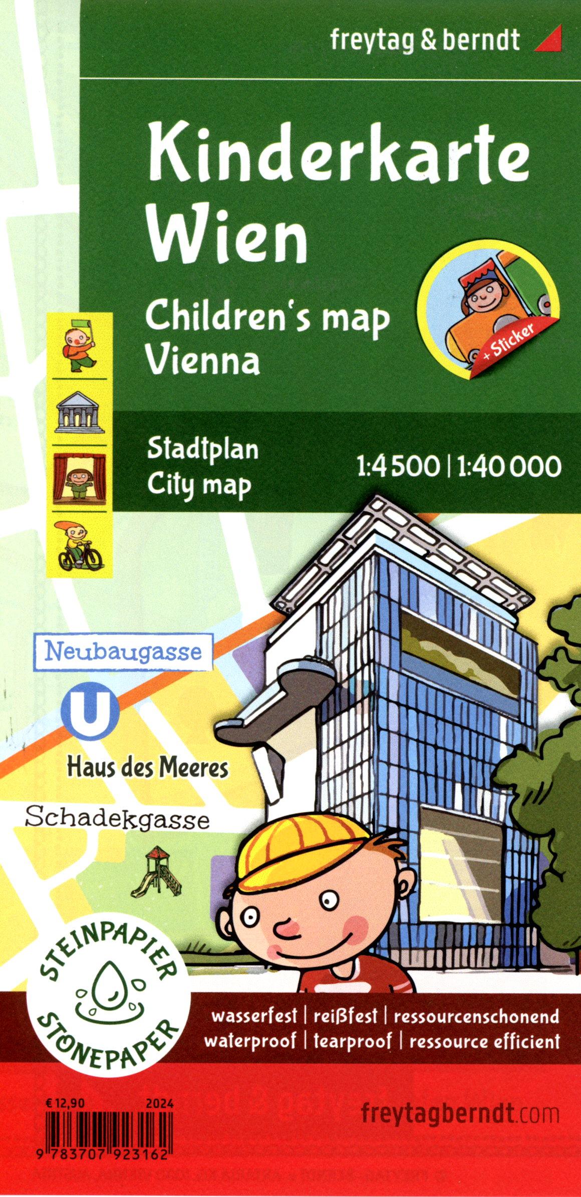 Kinderkarte Wien, Stadtplan 1:40.000, freytag & berndt