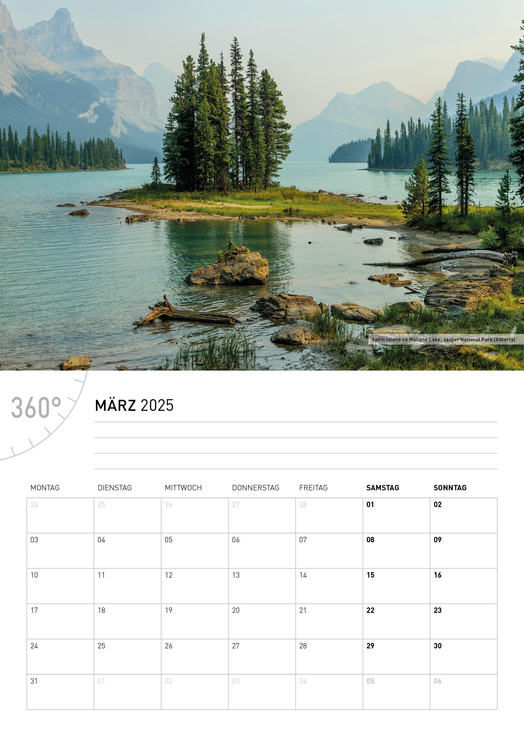 360° Kanada - Der Westen Broschürenkalender 2025