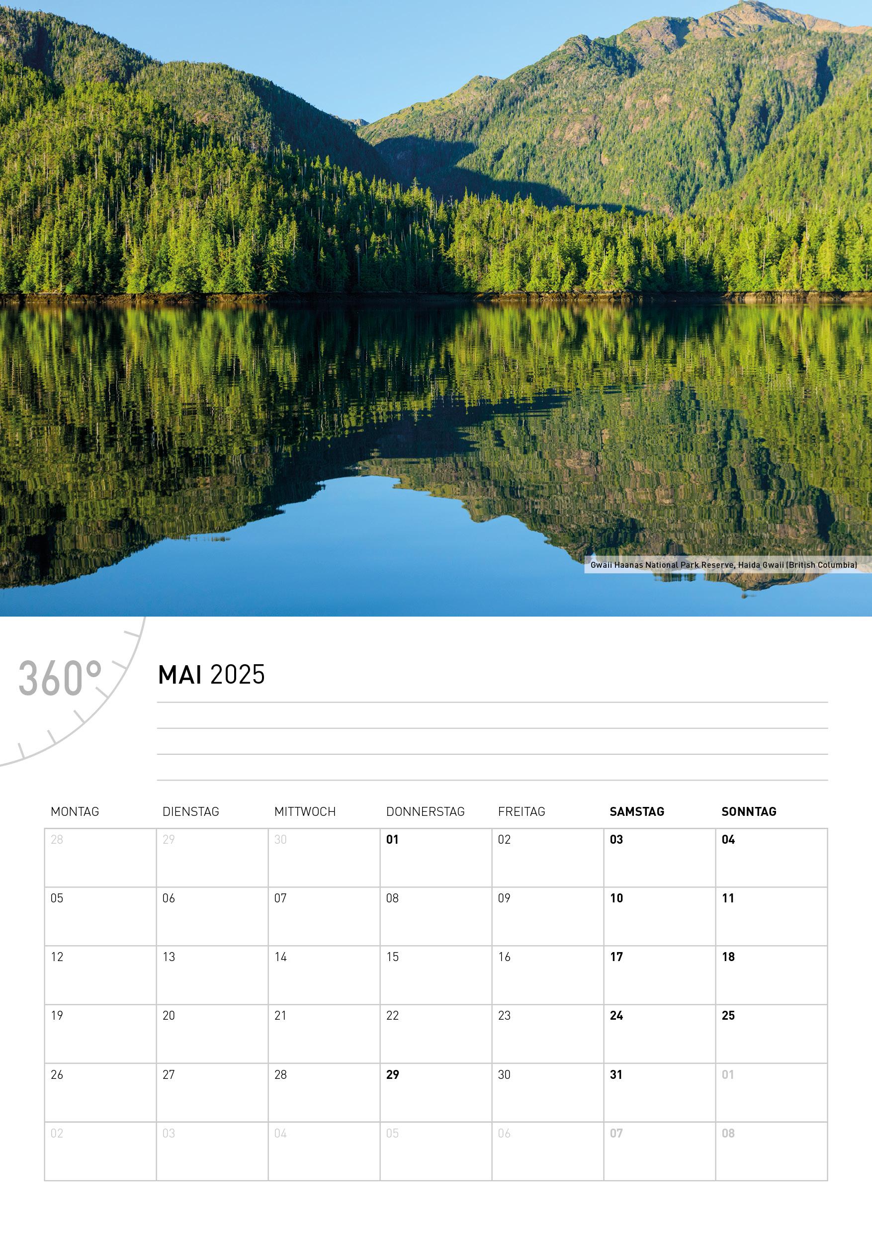 360° Kanada - Der Westen Broschürenkalender 2025