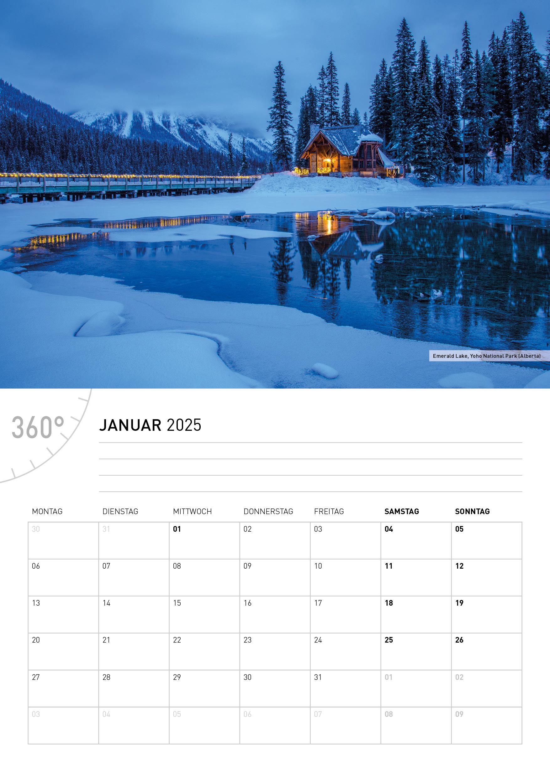 360° Kanada - Der Westen Broschürenkalender 2025