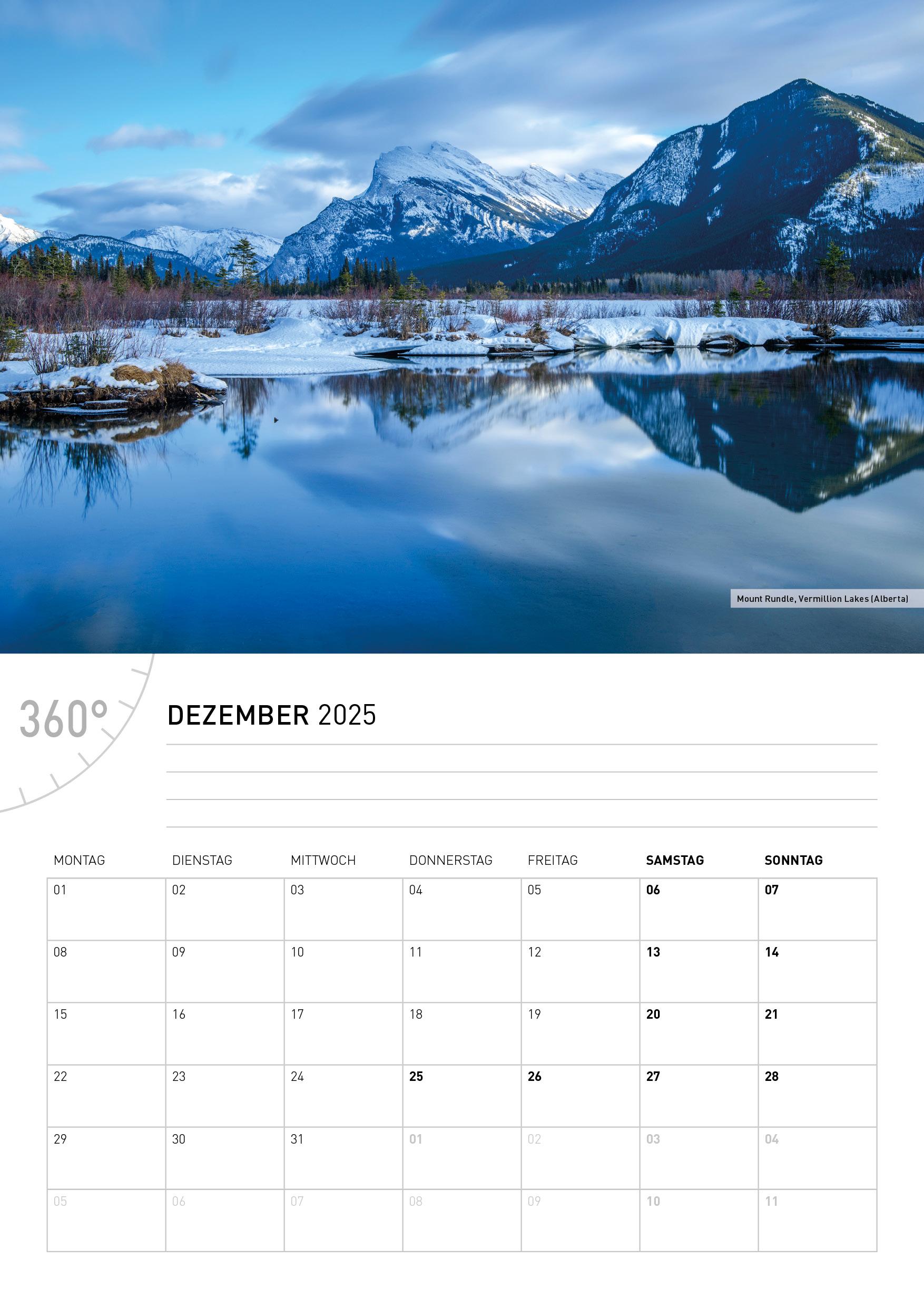 360° Kanada - Der Westen Broschürenkalender 2025