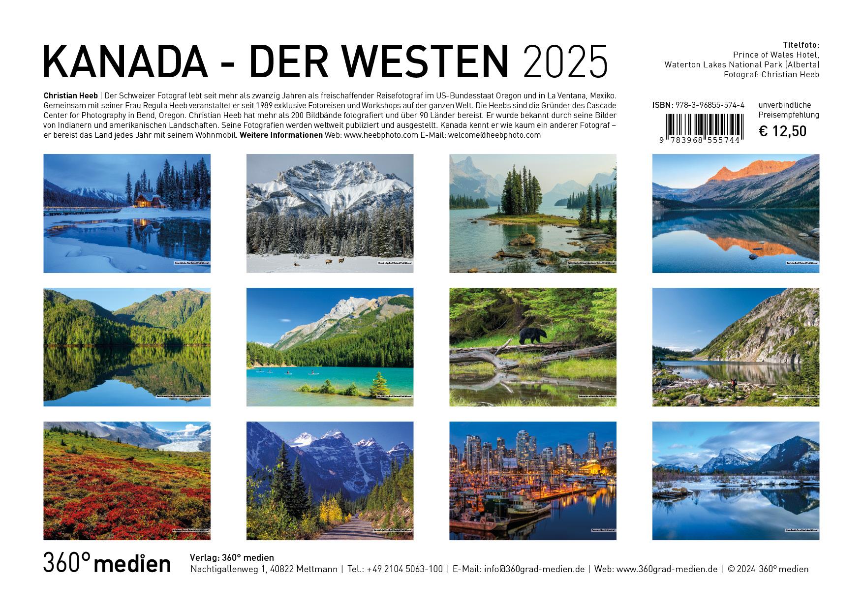 360° Kanada - Der Westen Broschürenkalender 2025