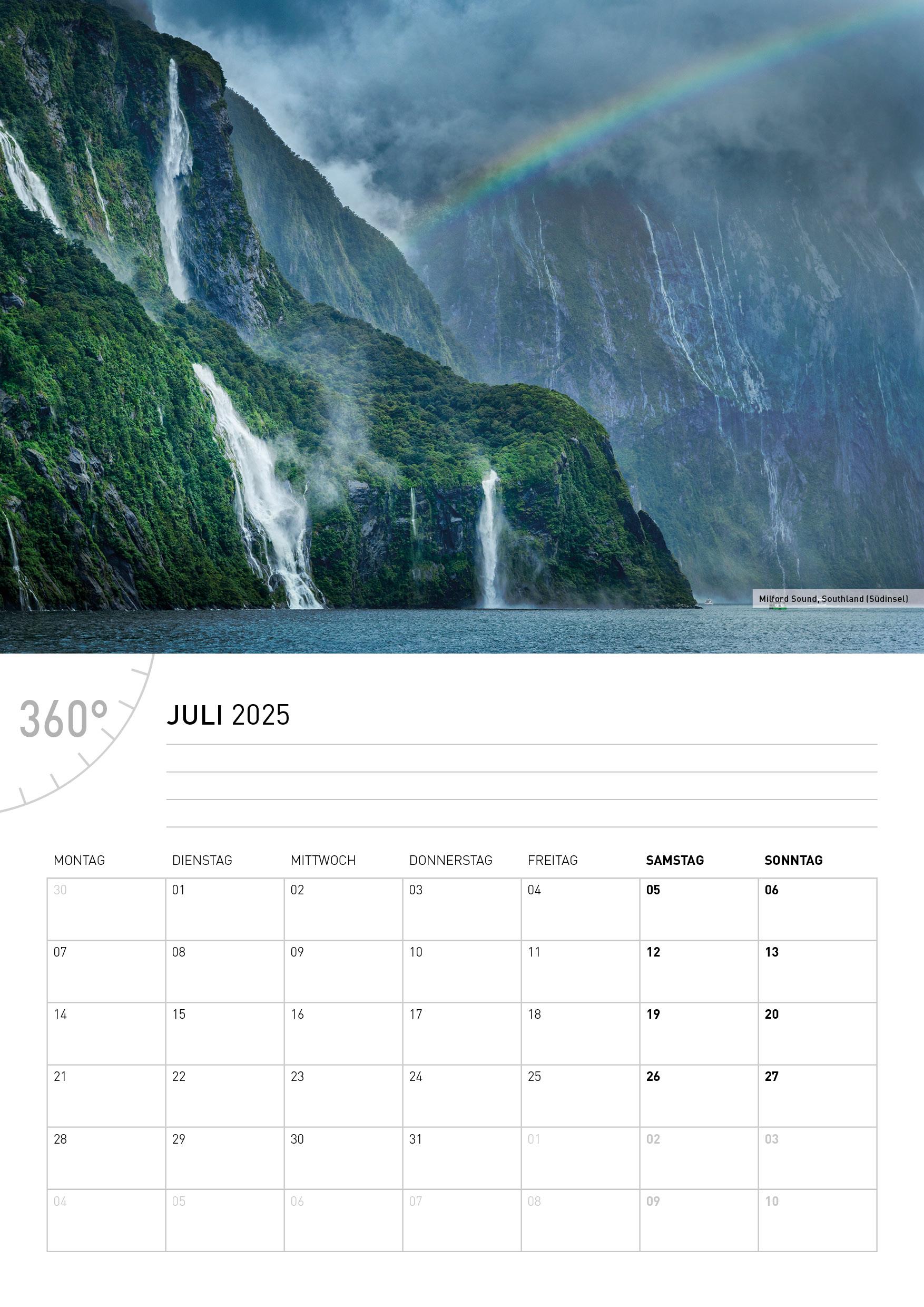 360° Neuseeland Broschürenkalender 2025