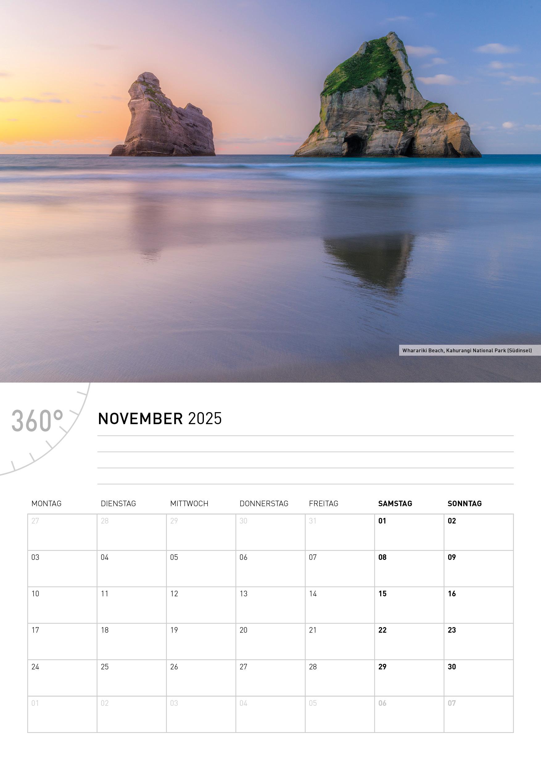 360° Neuseeland Broschürenkalender 2025