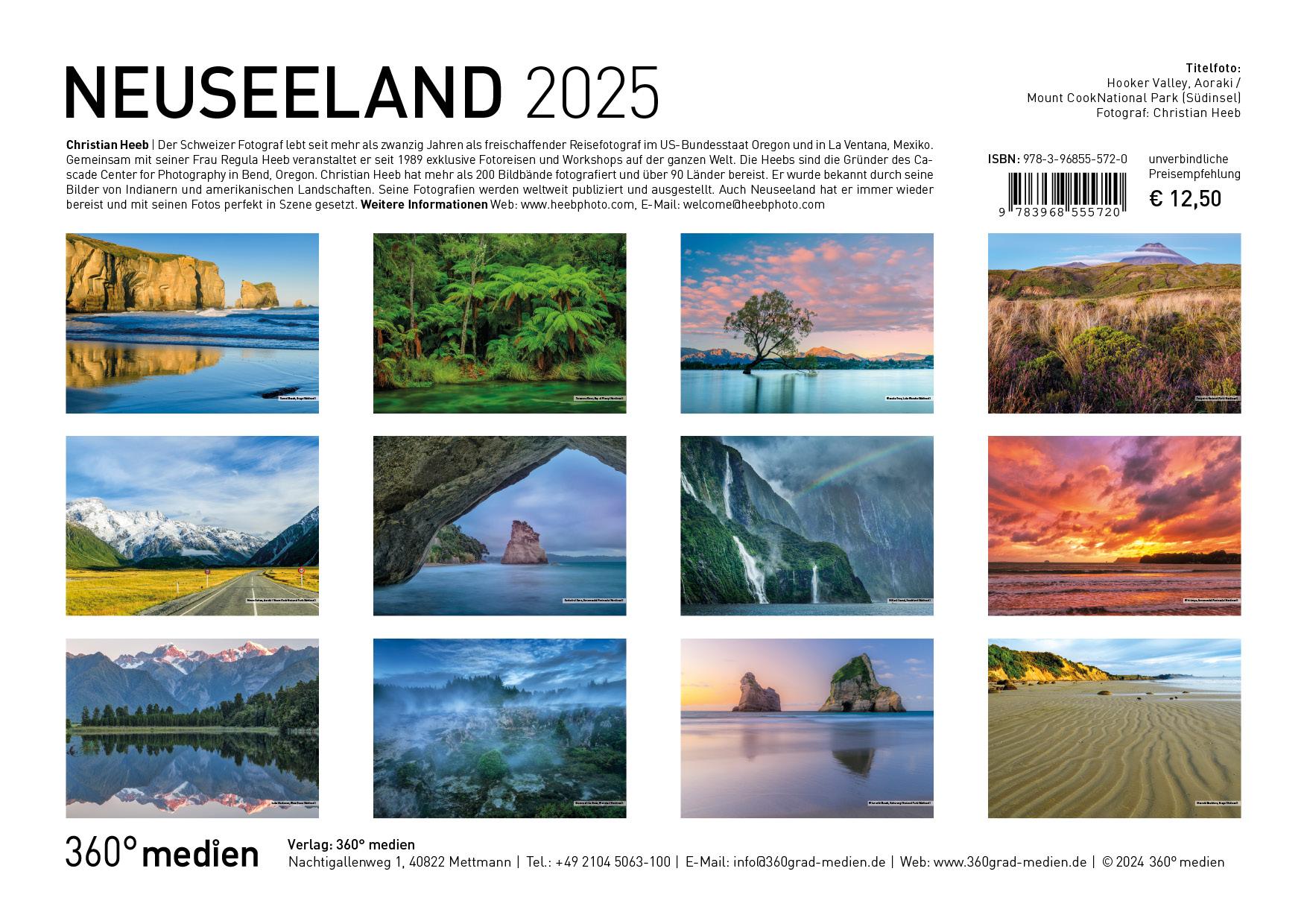 360° Neuseeland Broschürenkalender 2025